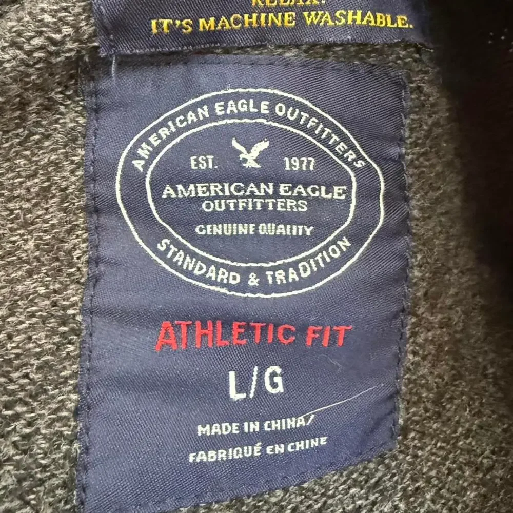 American Eagle Grey Henley Sweater
